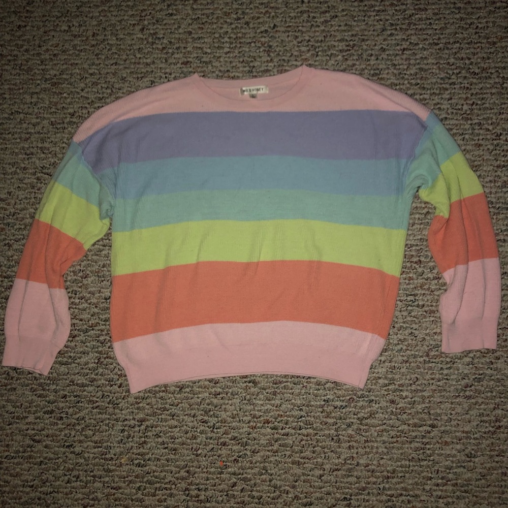 Rainbow Pastel Striped Sweater